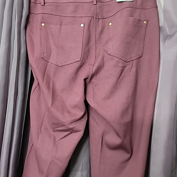Inc International Concepts Zip Up Maroon Purple Pants Boot Cut Size 10 Nwt - Picture 3 of 8